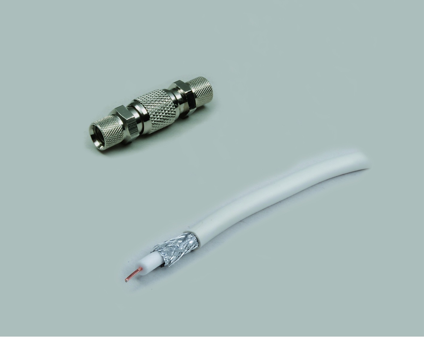 Koax-Verbindungs-Set, Koaxkabel 25m, halogenfrei + F-Verbinder Twist-On