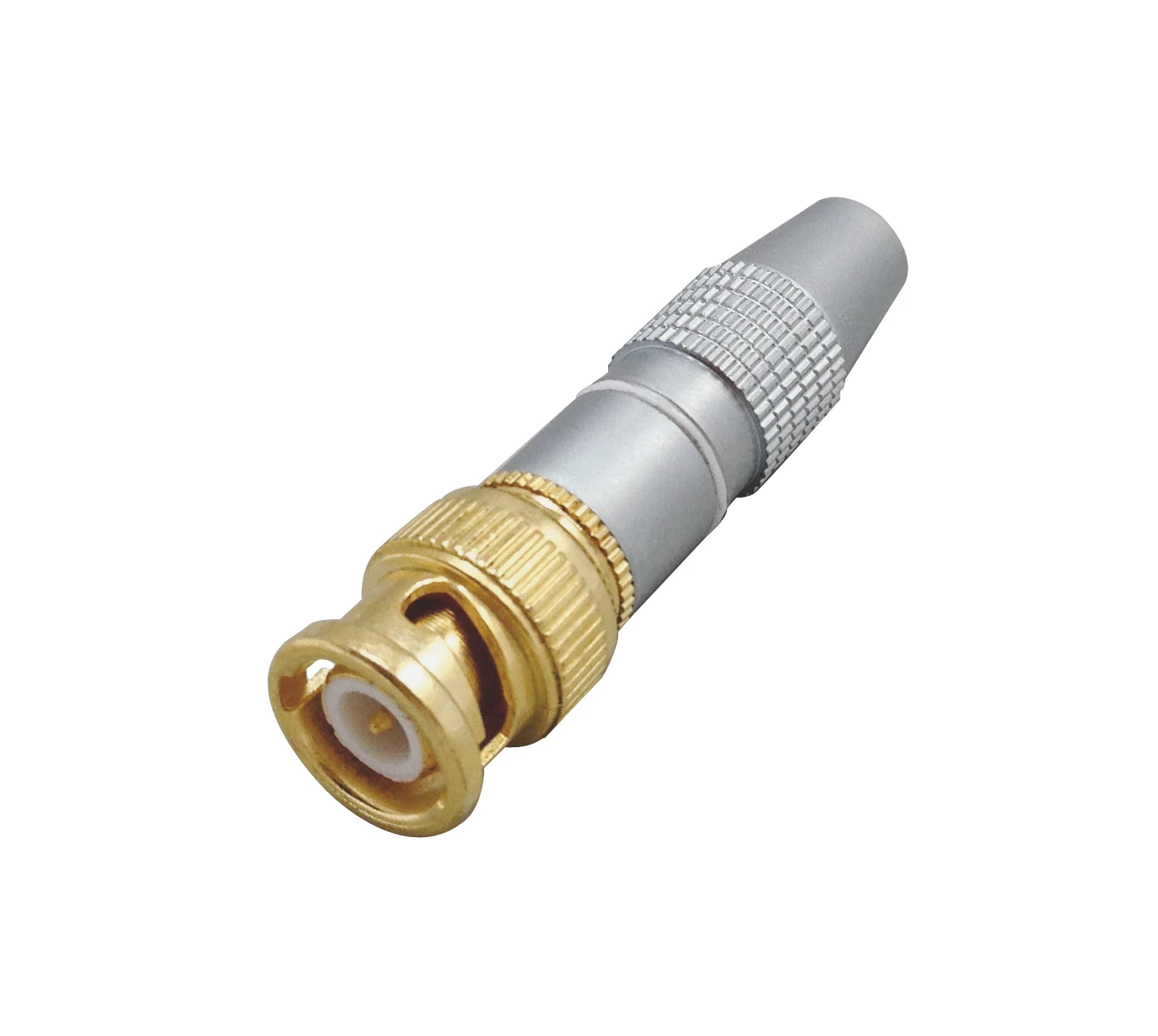 BNC-Stecker, weiße Kennung, Gehäuse Pearlchrome