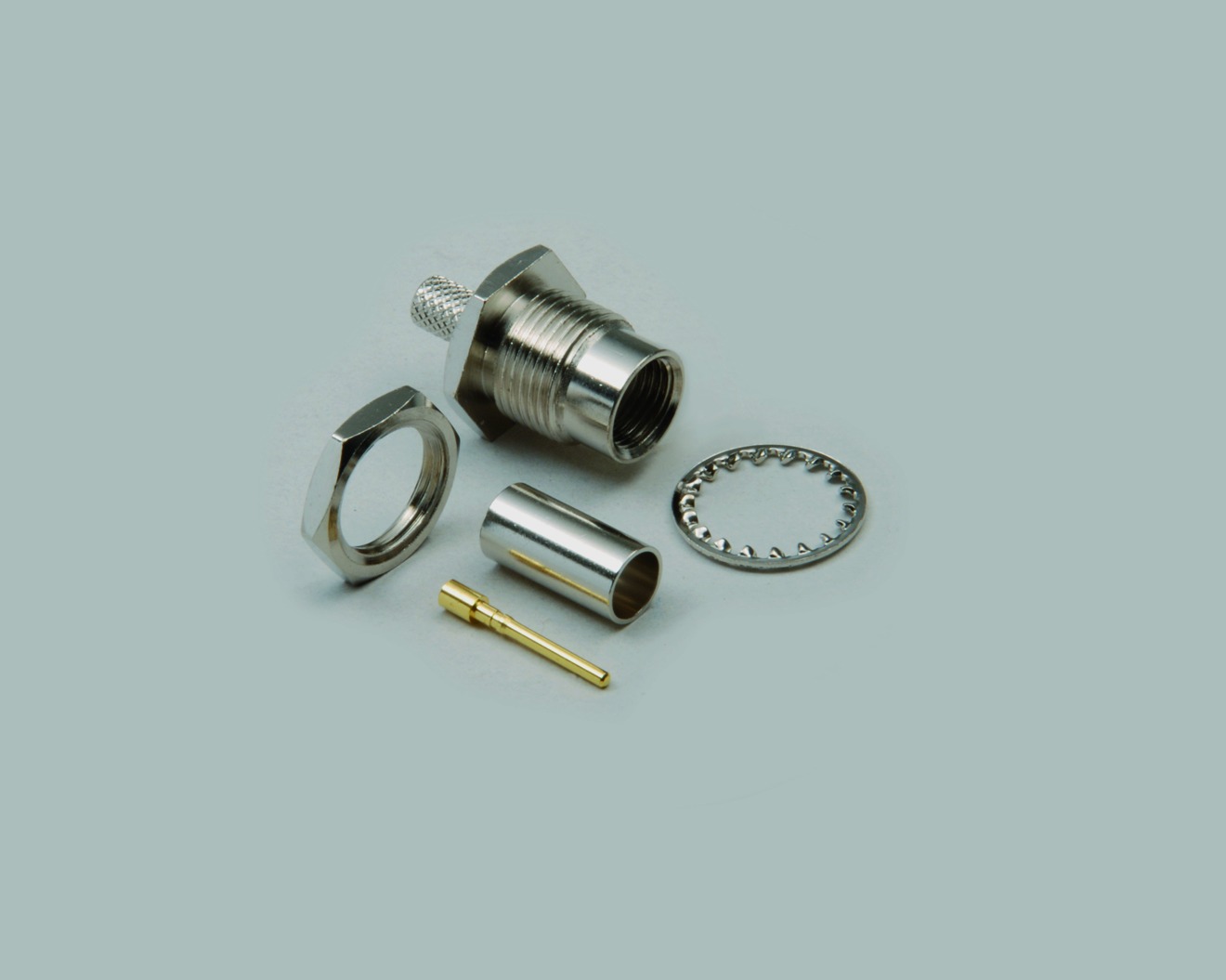 FME-Einbaustecker, Einlochmontage, Crimpanschluss RG 174/U