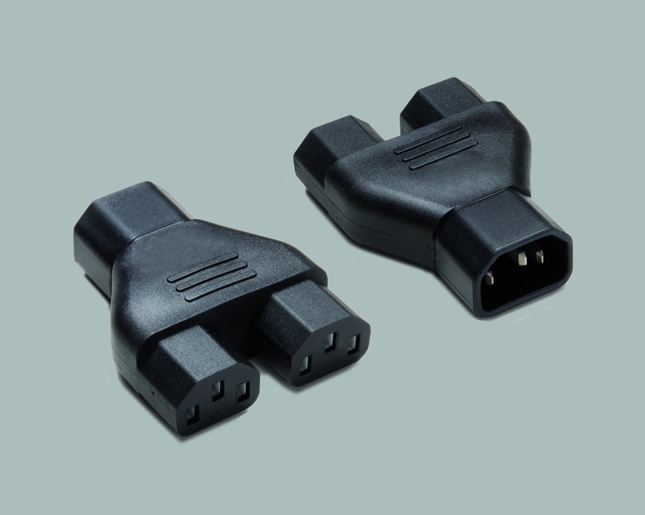 Kaltgeräte Y-Verteiler, 1 x Kaltgerätestecker auf 2 x Kaltgerätebuchse,