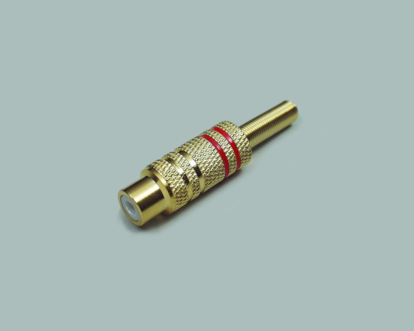 Cinchkupplung-Set, Metall, vergoldet, High-End Ausführung, 2x schwarz + 2x rot, 4mm
