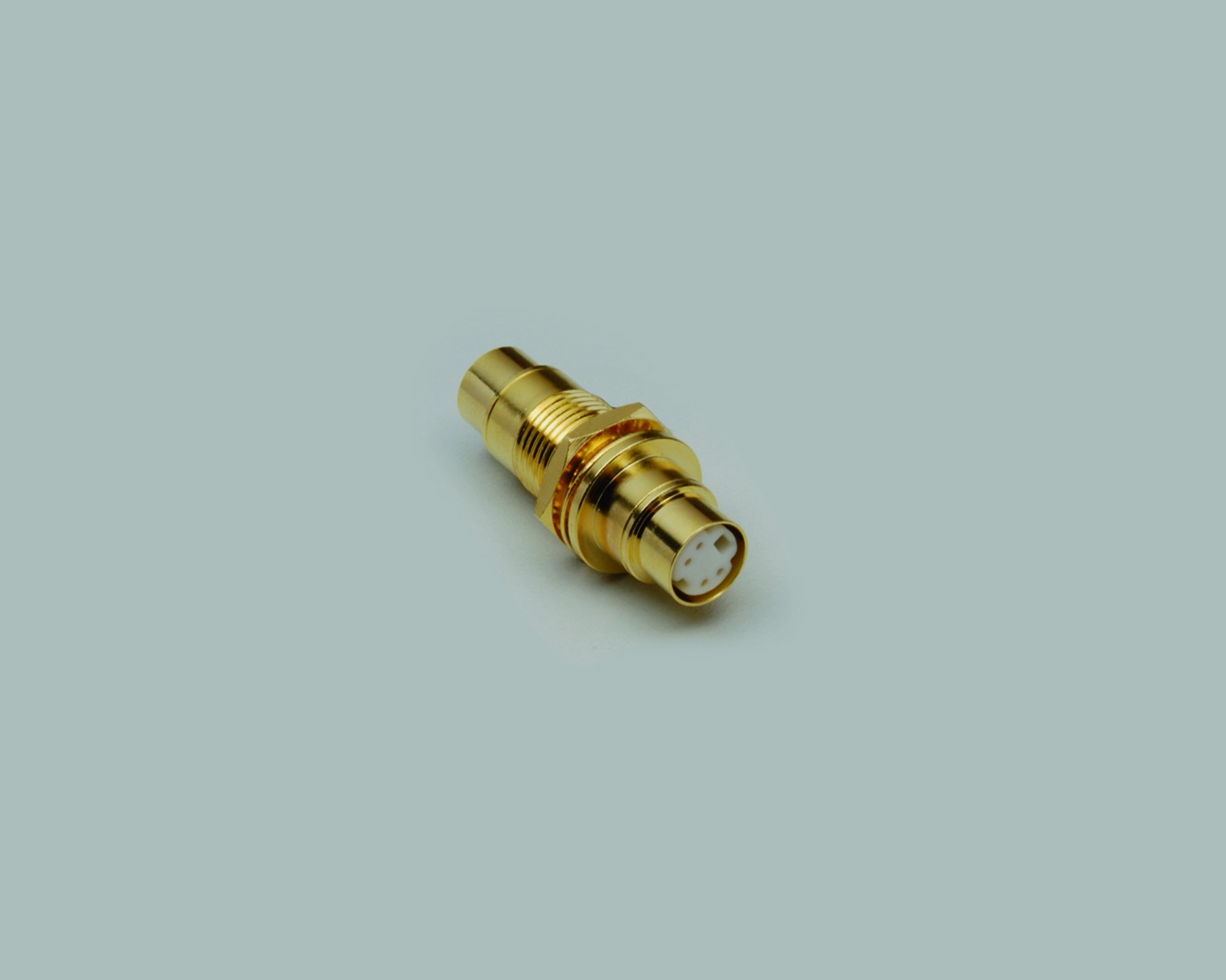 Mini DIN Einbauadapter 4 polig, vergoldet
