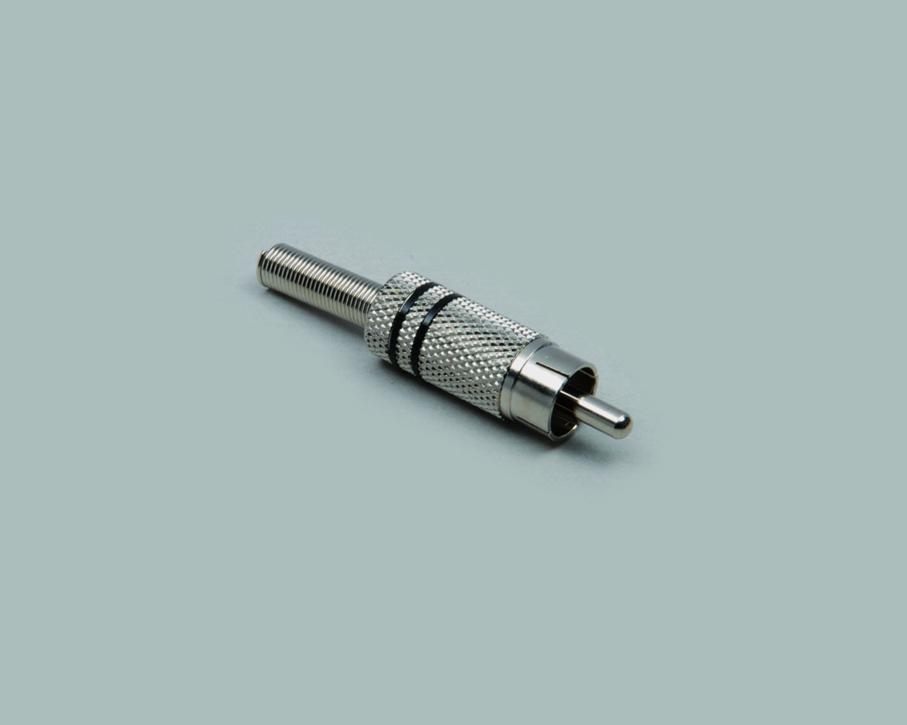 Cinchstecker, Metallausführung für Kabel 4mm, mit Knickschutz, 100 Stk.