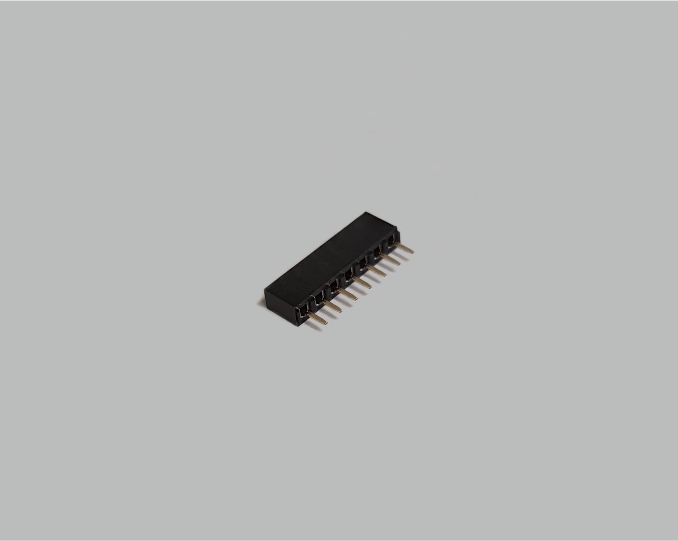 Buchsenleiste einreihig 7-polig, gerade, vergoldet, Raster 2,00mm, Bauhöhe 4,3mm, Isolation Nylon 6T, nicht trennbar