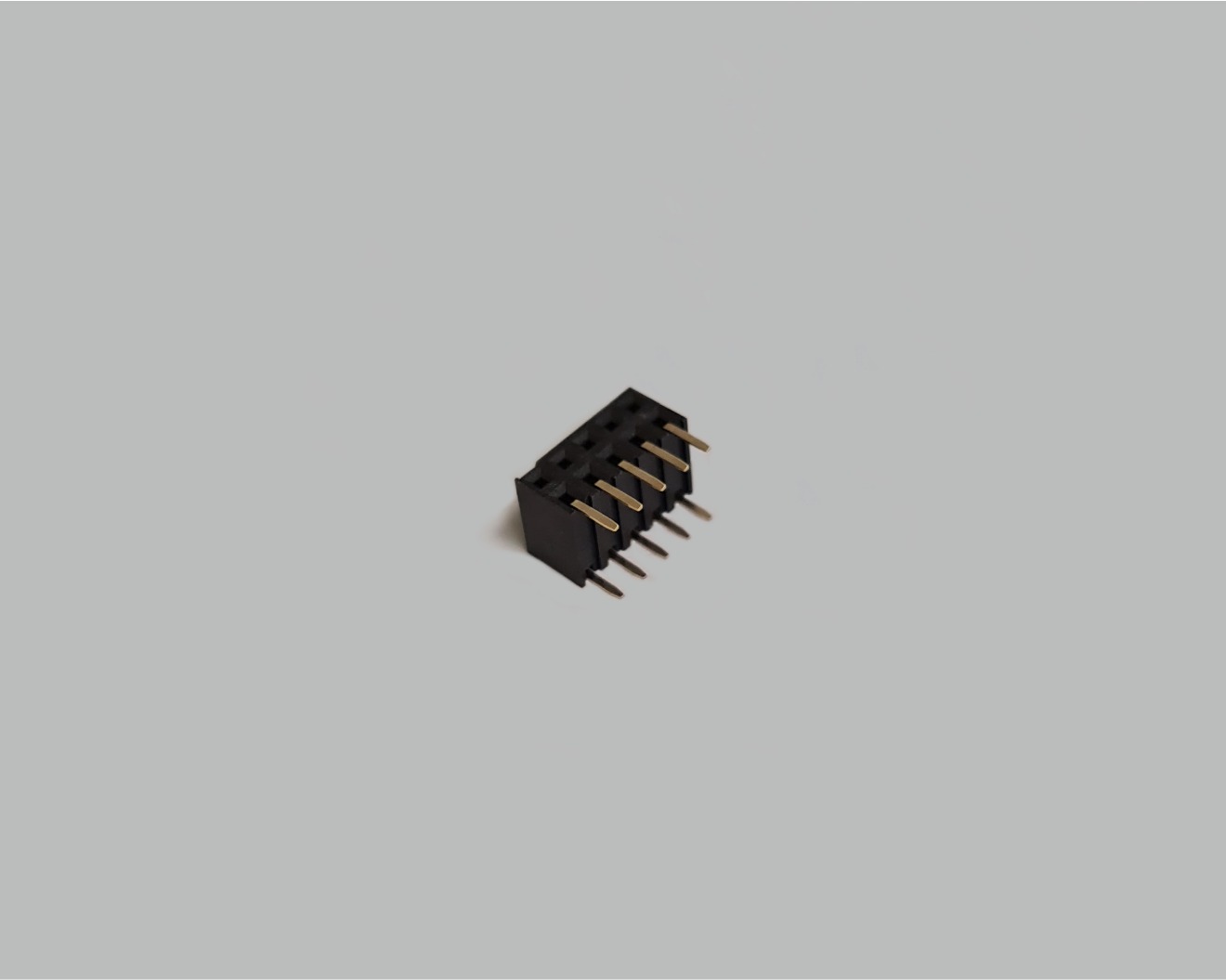 Buchsenleiste zweireihig mit Side Entry 2x5-polig, gerade, vergoldet, Raster 2,54mm,  Isolation Nylon 6T, nicht trennbar