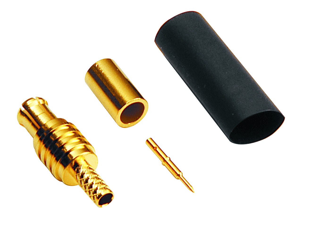 MCX-Stecker, 50 Ohm, Crimpausführung, Teflon-Isolation, für  RG 178/196/U