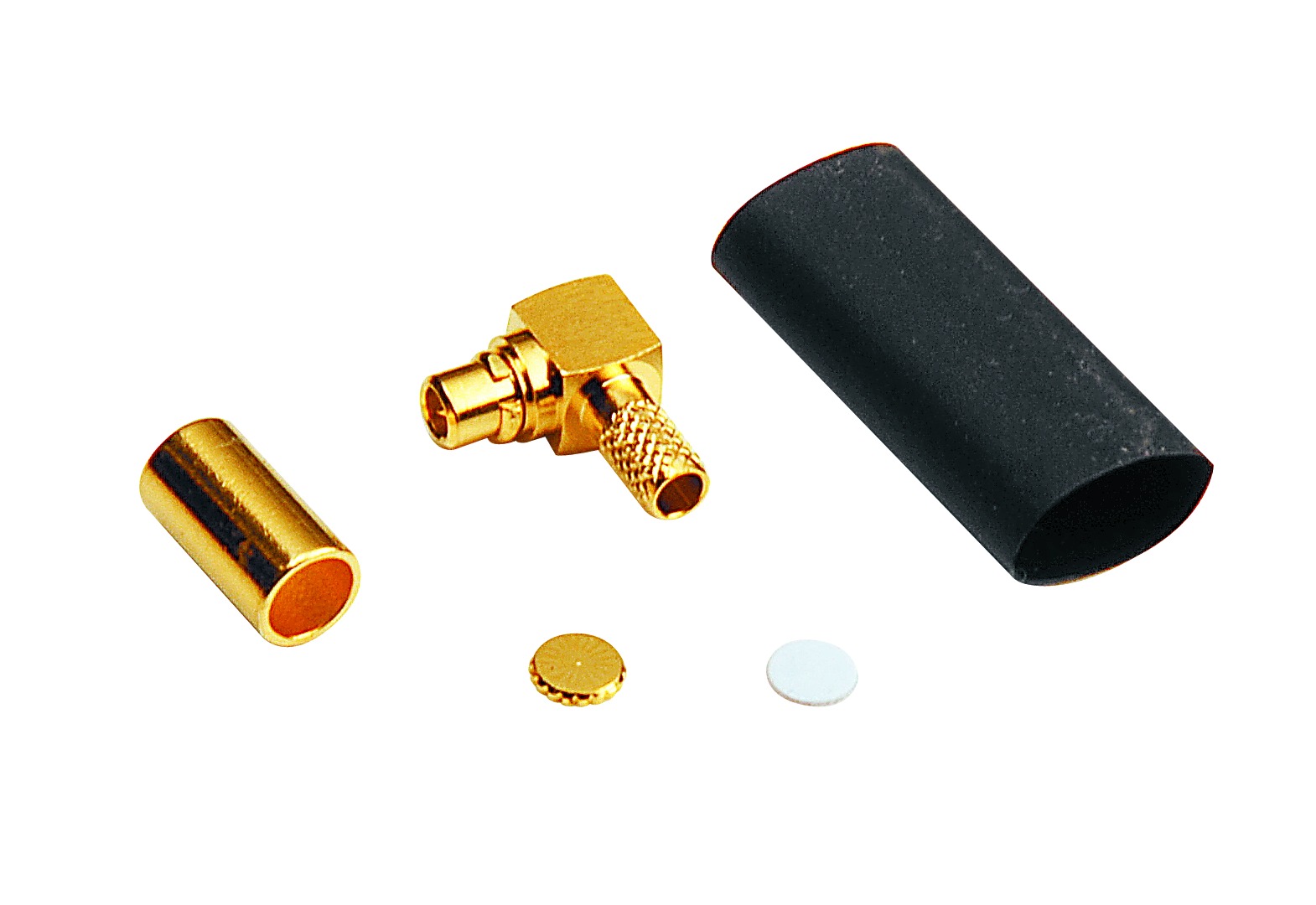 MMCX-Winkelstecker, 50 Ohm, Crimpausf., Teflon-Isolation, für Kabel RG 178/196