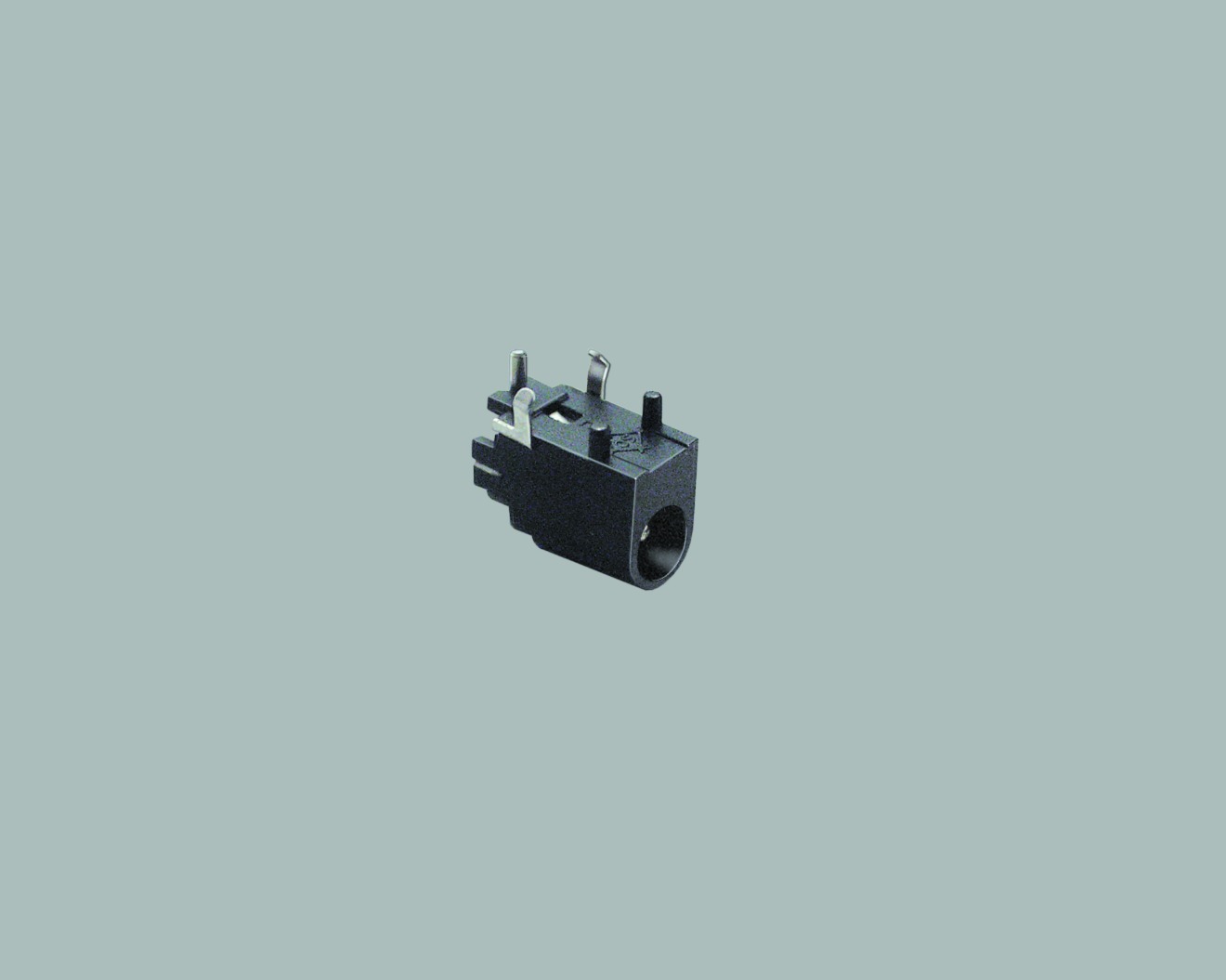 DC-Einbaubuchse, Schalter in Ruhestellung geschl., abger. Gehäuseform, Printmont., Stift 1,3mm