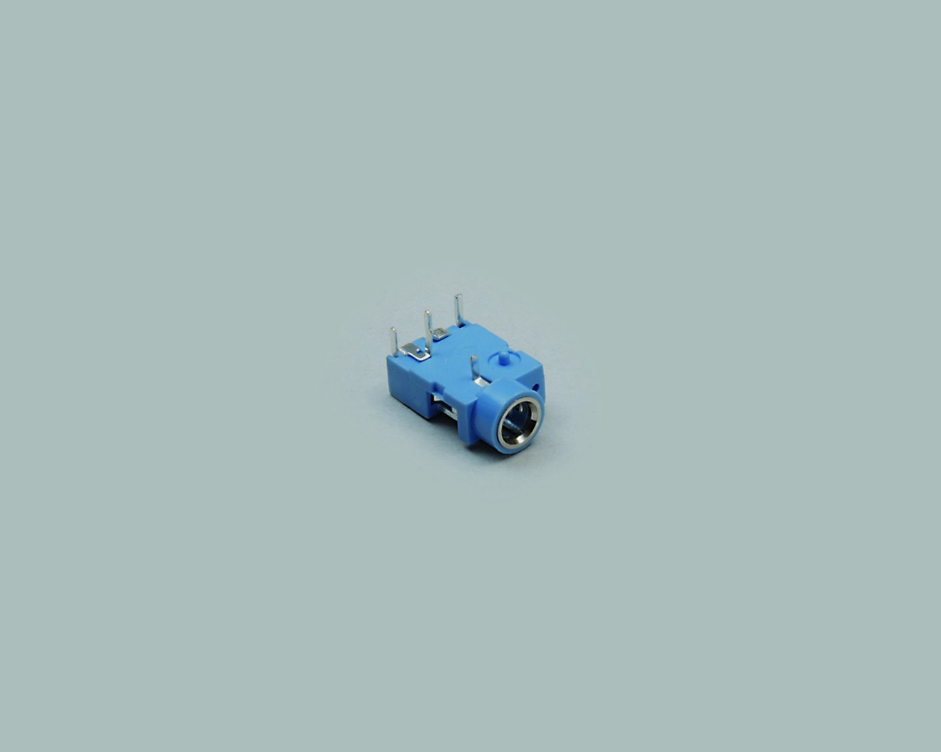 Klinkenbuchse 3,5mm Stereo, blau, Printausführung 90°