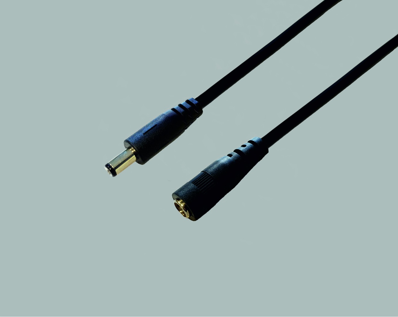 DC Anschlusskabel DC-Stecker 2,5mm/5,5mm/9,5mm auf DC-Kupplung 2,5mm/5,5mm , 0,50mm² , schwarz 3.0m, 100 Stk.