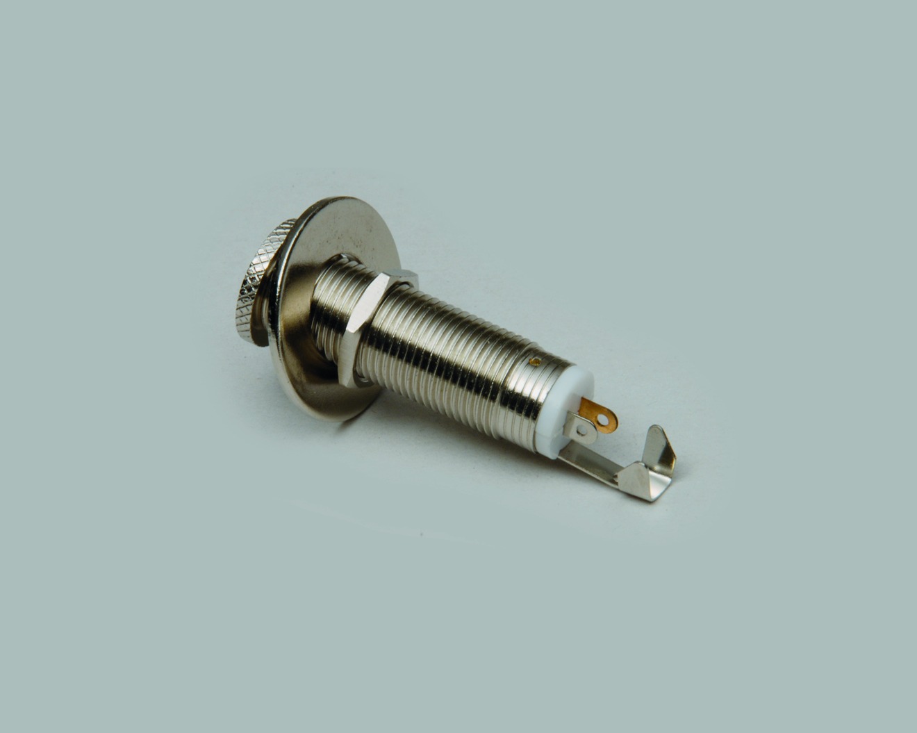Klinkeneinbaubuchse 6,3mm stereo, Einlochmontage, langes Gewinde, 100 Stk.