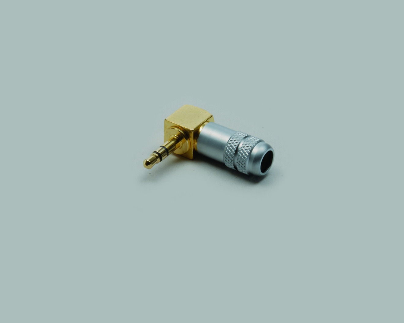 Klinken-Winkelstecker 3,5mm Stereo, 24K vergoldet, Gehäuse Pearlchrome
