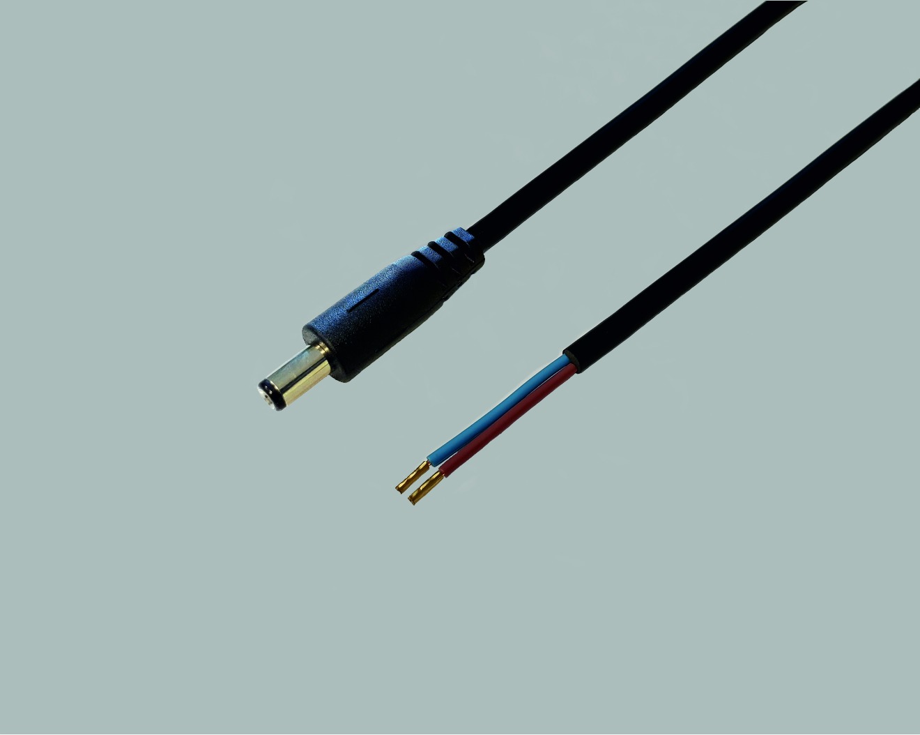 DC Anschlusskabel DC-Stecker 2,5mm/5,5mm/9,5mm auf freies Ende, 0,50mm², schwarz 2.0m, 100 Stk.