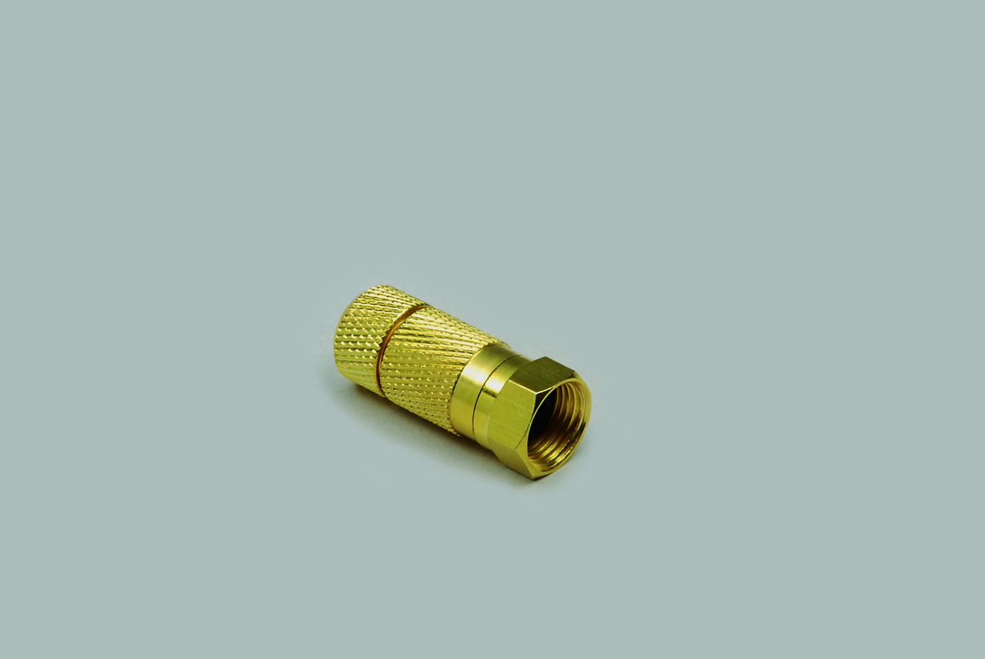 F-Stecker 7mm wasserdicht, vergoldet