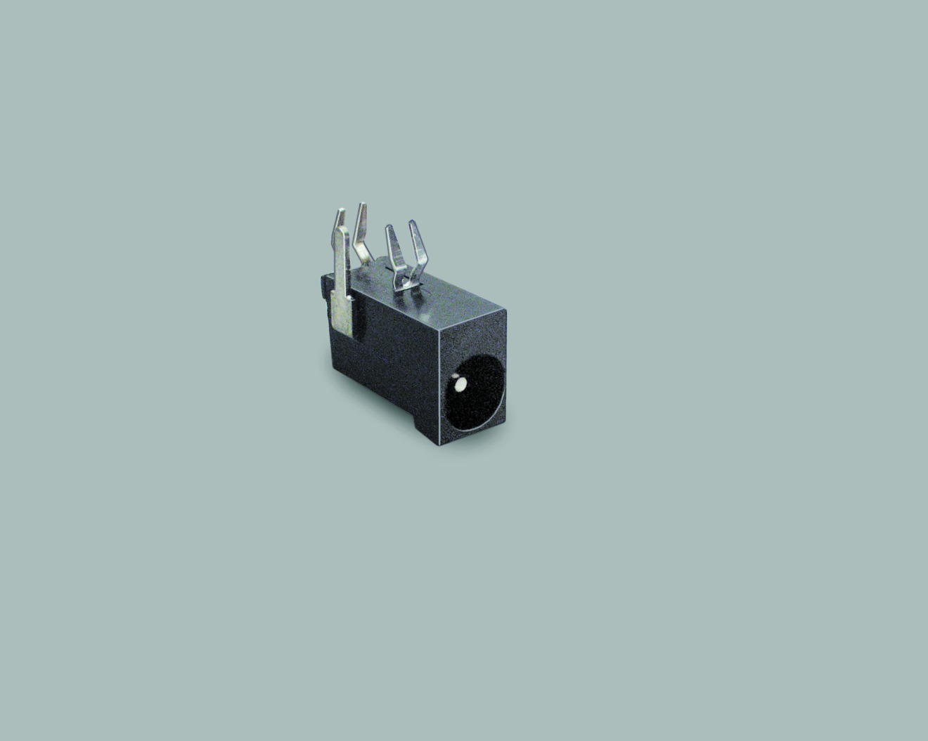 DC-Einbaubuchse, Schalter in Ruhestellung offen, Printmont., Gabelkontakte, Stift 1,3mm