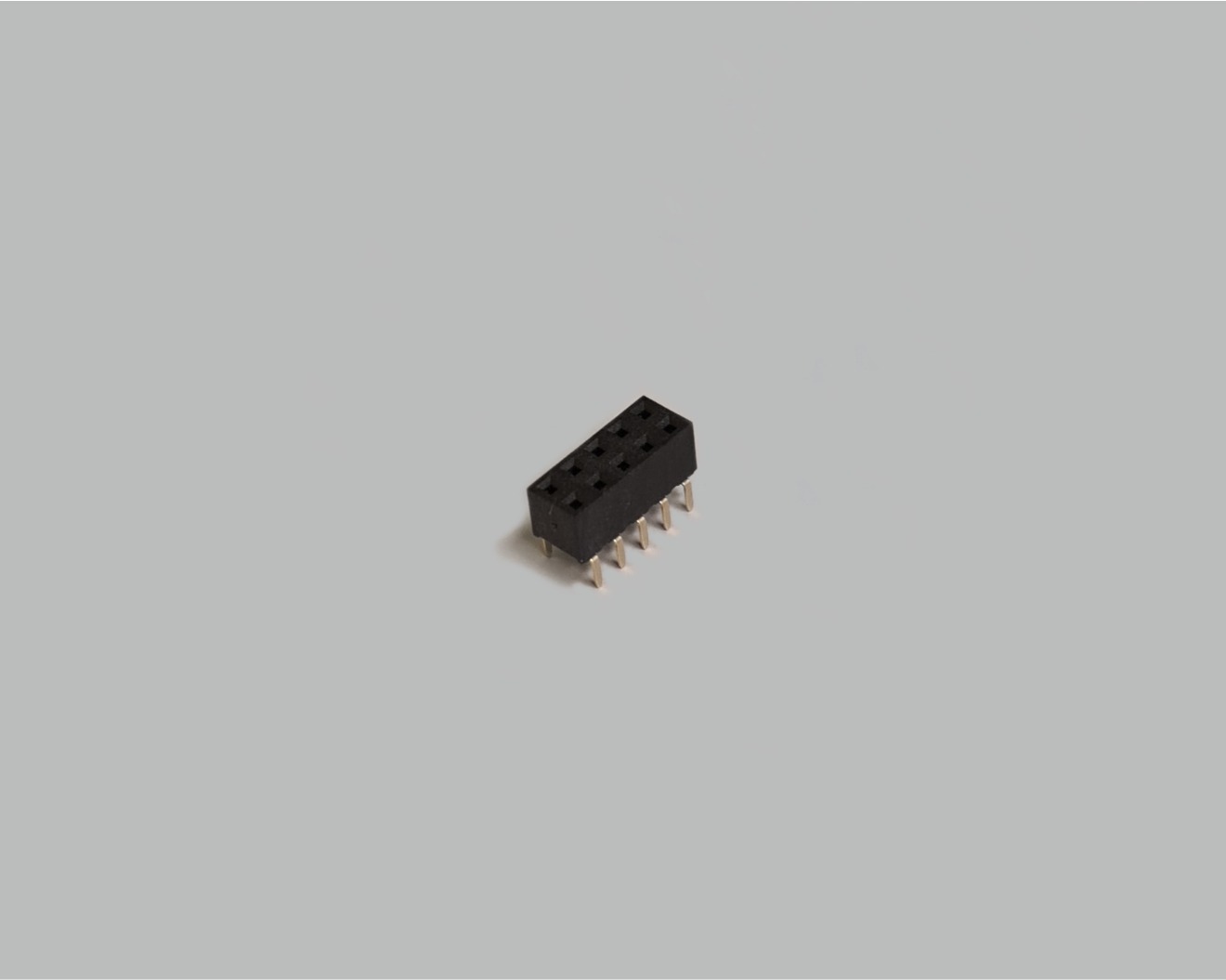 Buchsenleiste zweireihig mit Dual Entry 2x5-polig, gerade, vergoldet, Raster 2,54mm, Bauhöhe 5,0mm, nicht trennbar