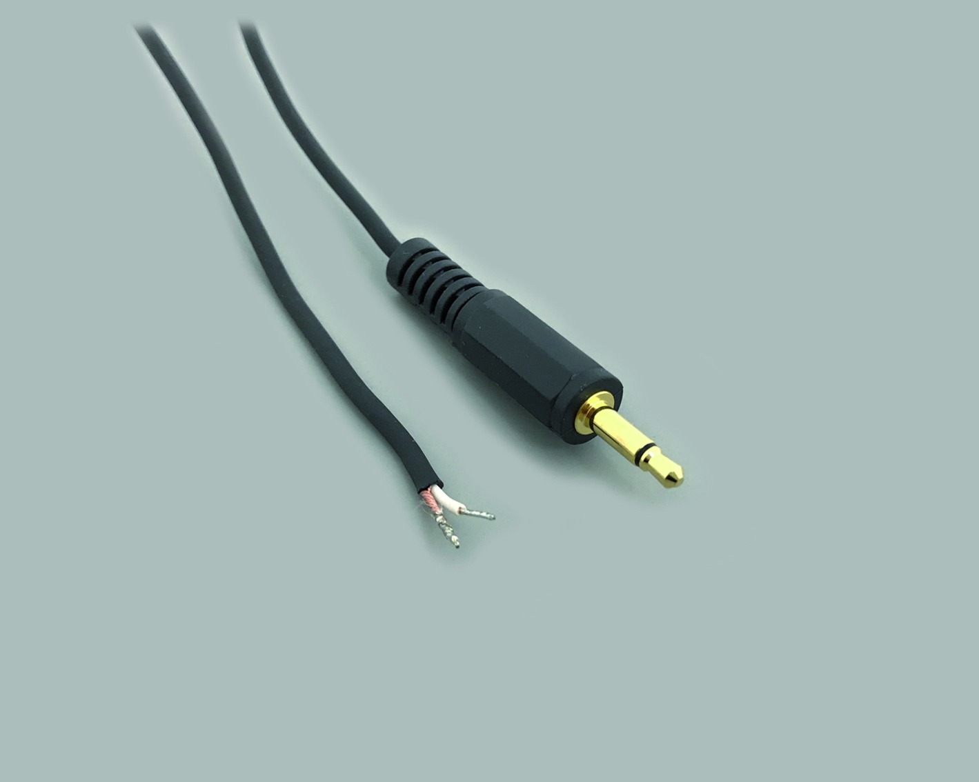 Audio-Anschlußkabel, 1,8m, schwarz, KabelØ 2.50mm, 3,5mm Klinkenstecker gerade, Mono, vergoldet