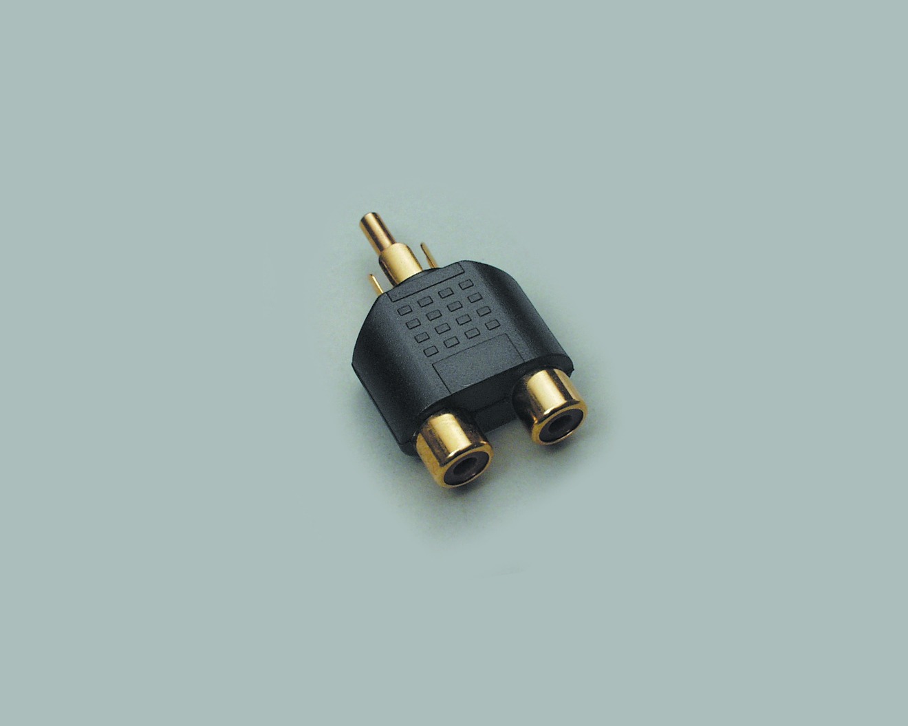 Adapter, Cinchstecker auf 2 x Cinchbuchse, vergoldet