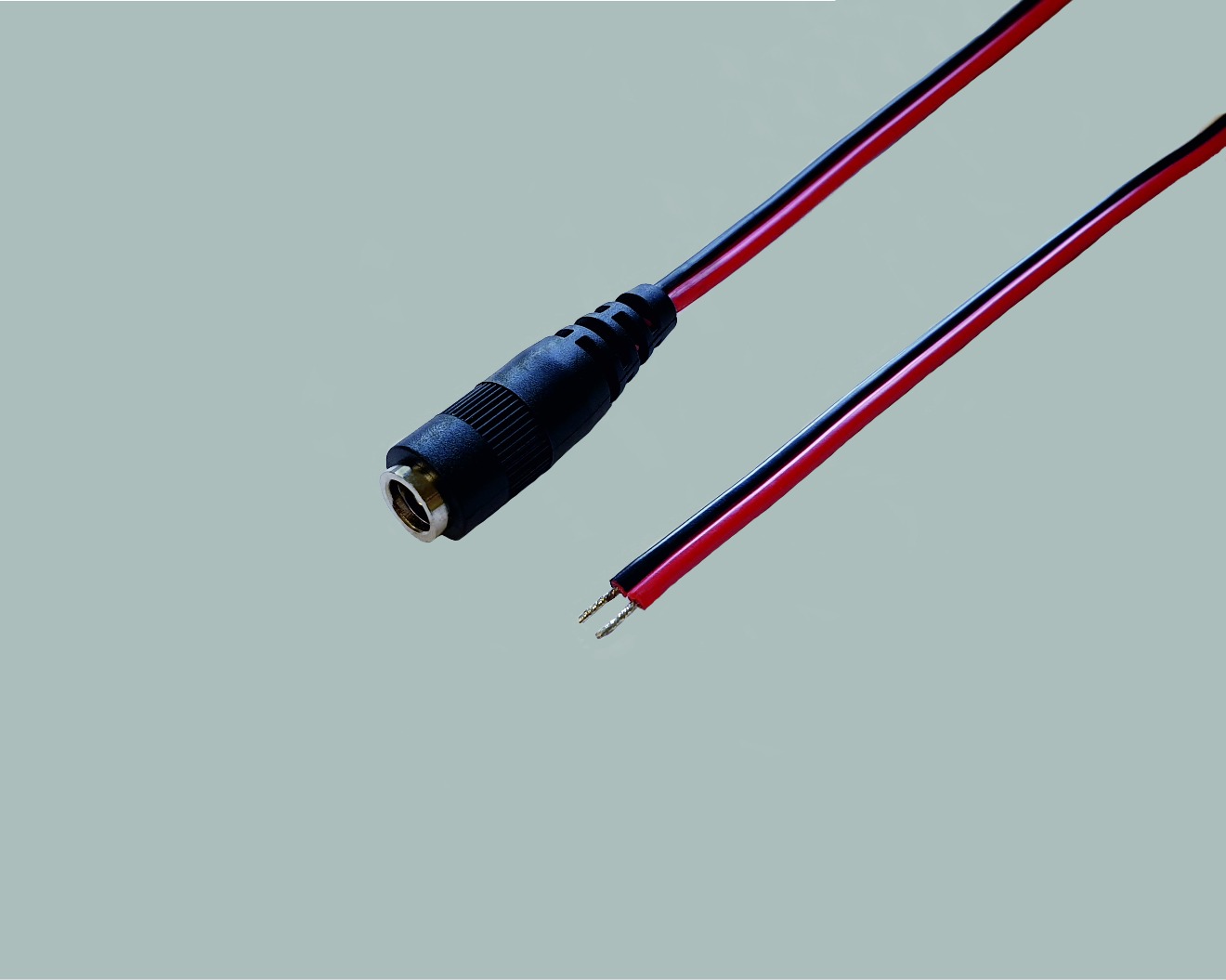 DC Anschlusskabel DC-Kupplung 2,5mm/5,5mm auf freies Ende, 2 x 0,75mm²  2,0m, 100 Stk.