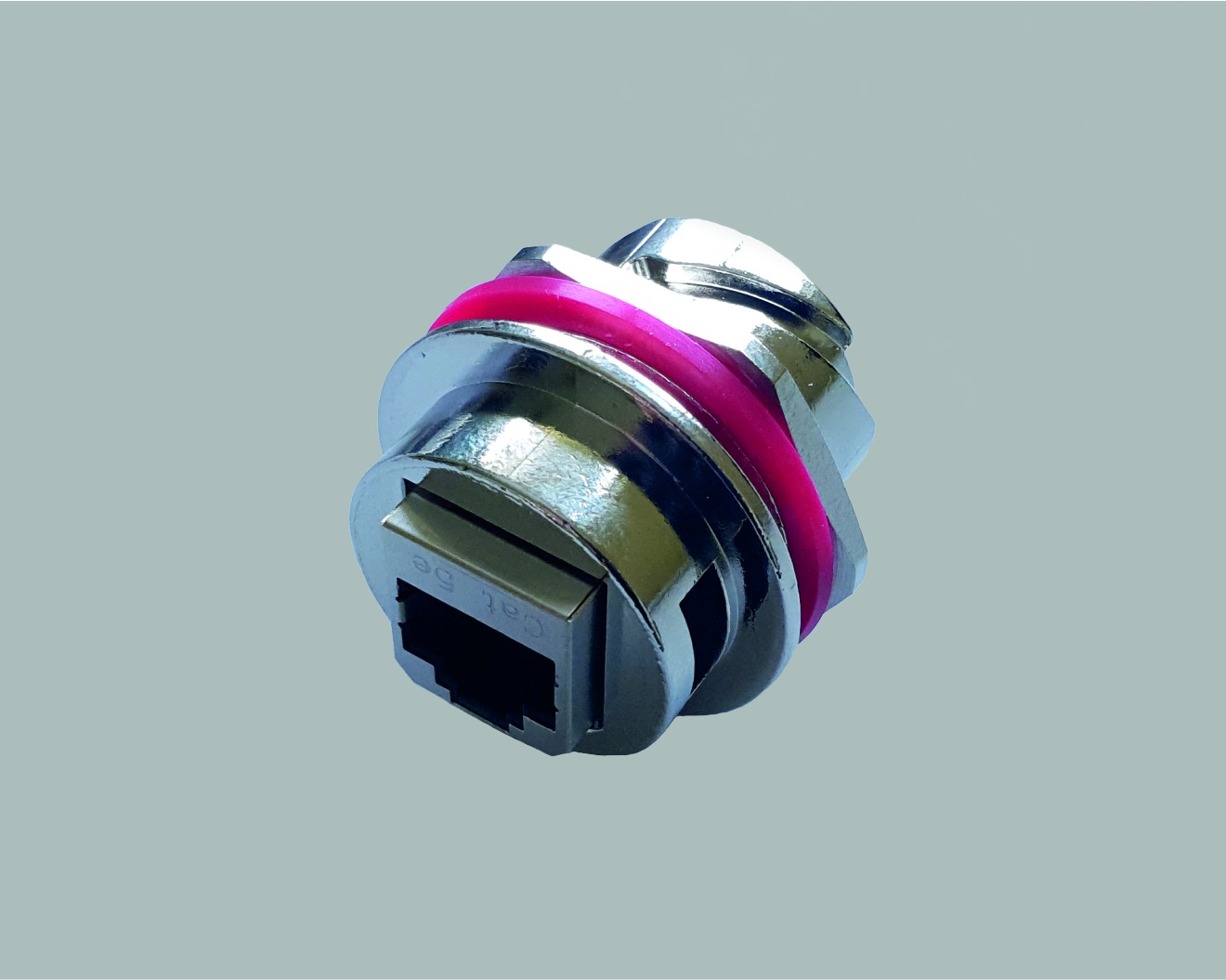 Modular Einbauadapter wassergeschützt nach IP67, RJ45 Buchse auf RJ45 Buchse, 8P8C, CAT 5e, robuste Metallausführung, Bajonettverschluss