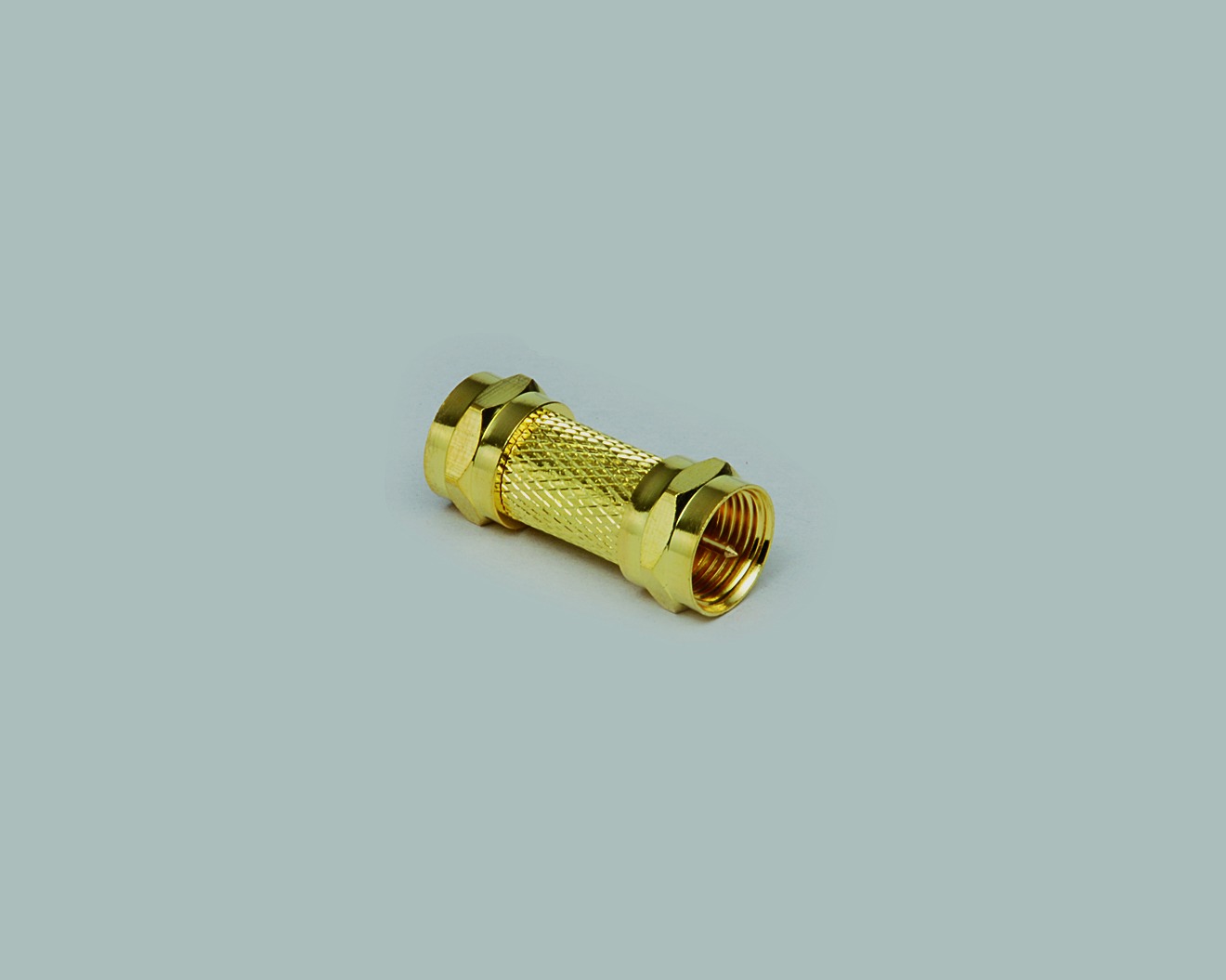 Adapter, F-Stecker auf F-Stecker, kompl. vergoldet