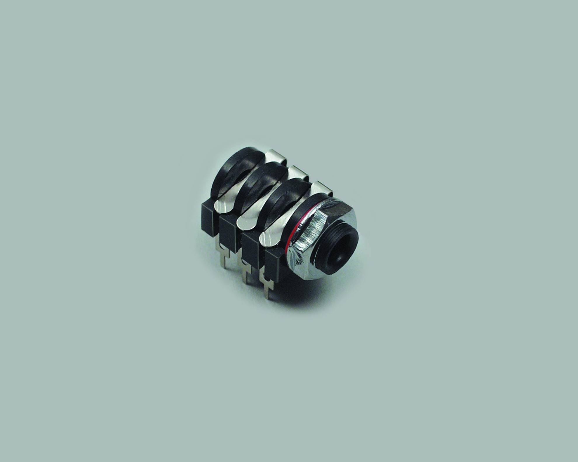 Klinkenbuchse, 6,3mm stereo, mit Schalter, isolierter Einbau, 100 Stk.