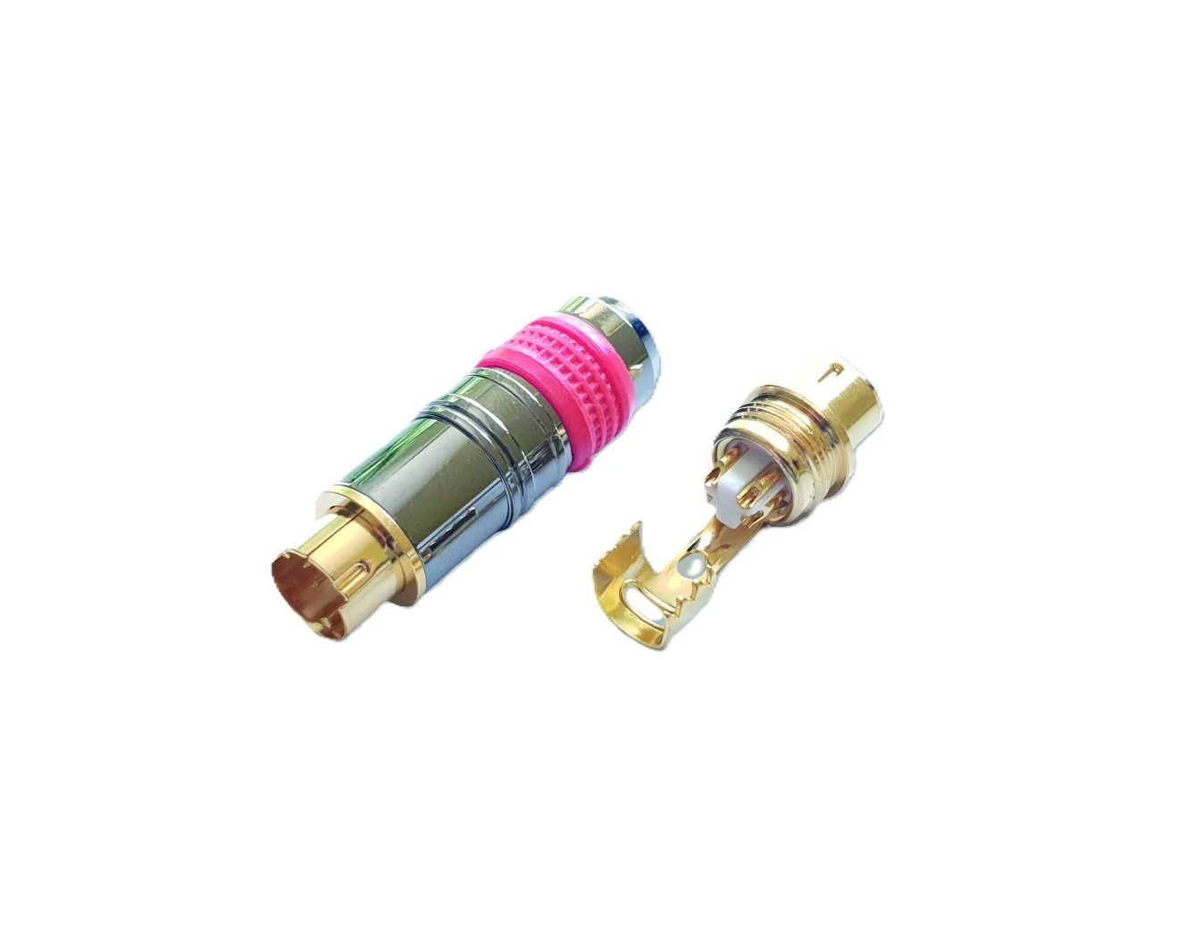 Mini DIN-Stecker, Kennring rot, 4-polig für Kabel Ø5-8mm
