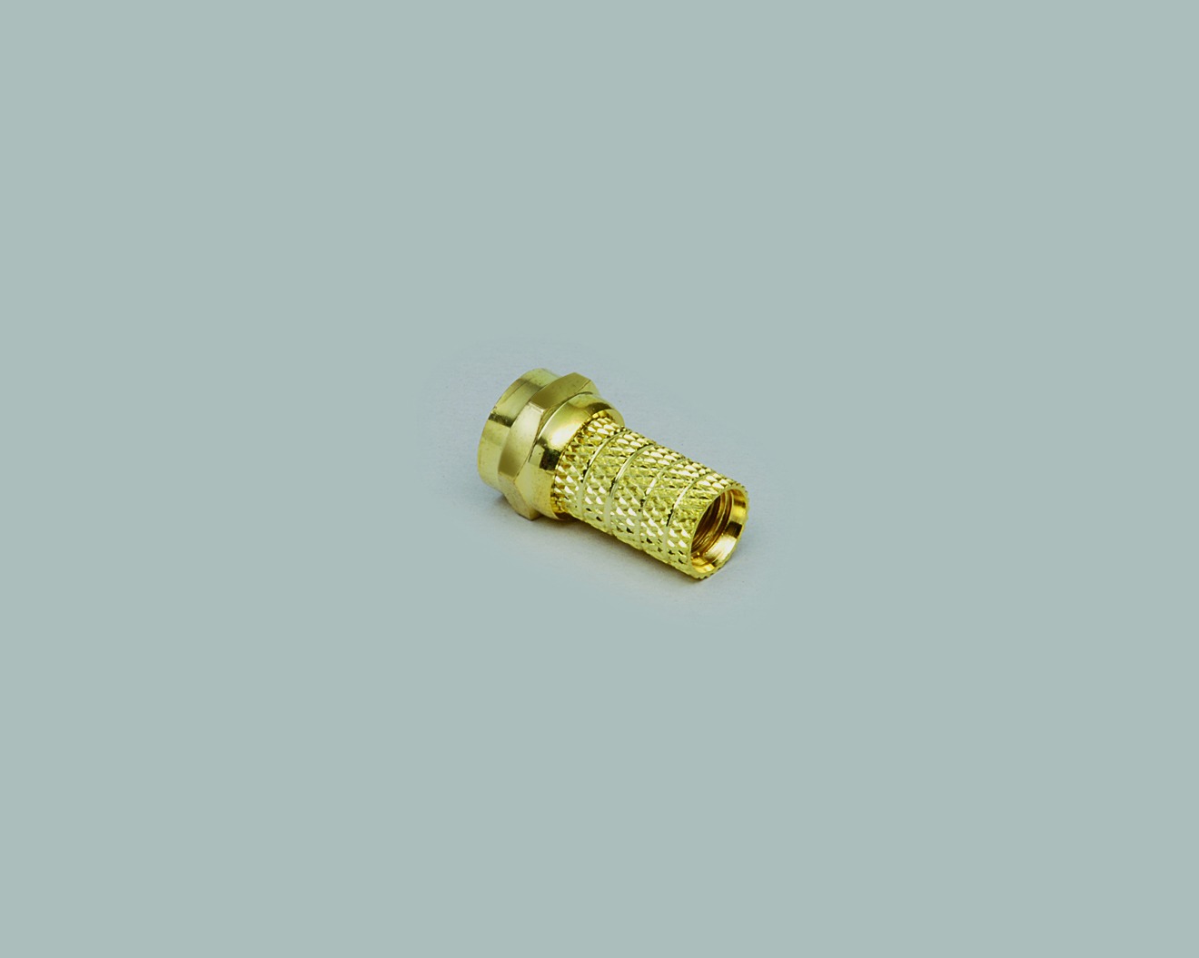 F-Aufdrehstecker für Kabel-Ø 8,2mm, komplett vergoldet