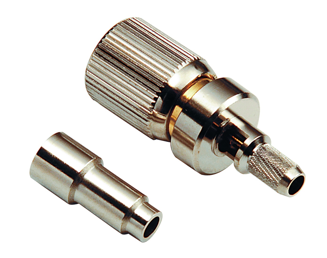 1.6 / 5.6-Stecker, 75 Ohm, Crimpausführung, Teflon-Isolation, für  RG 59/62