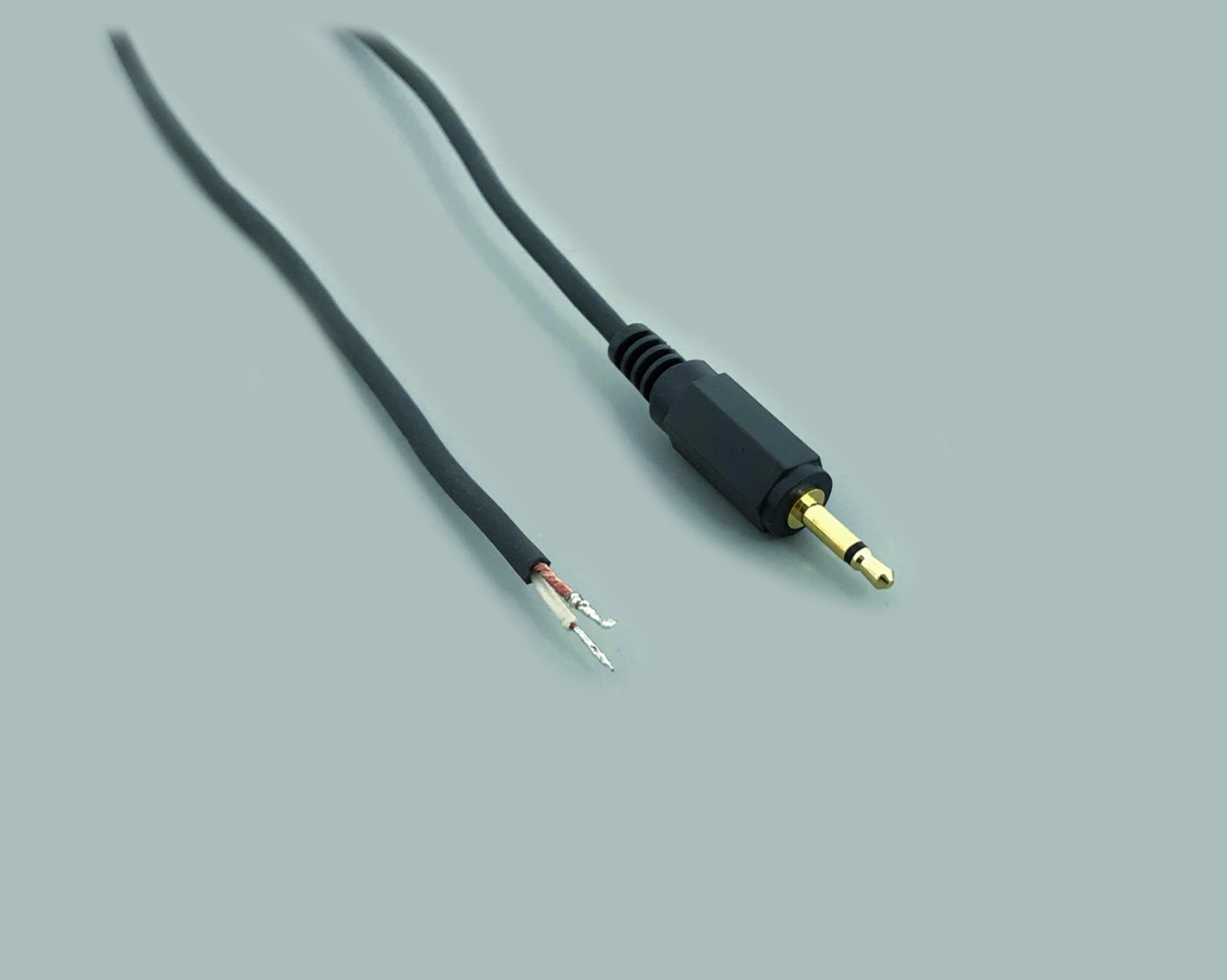 Audio-Anschlußkabel, 1,8m, schwarz, KabelØ 2.50mm, 2.50mm Klinkenstecker gerade, Mono, vergoldet