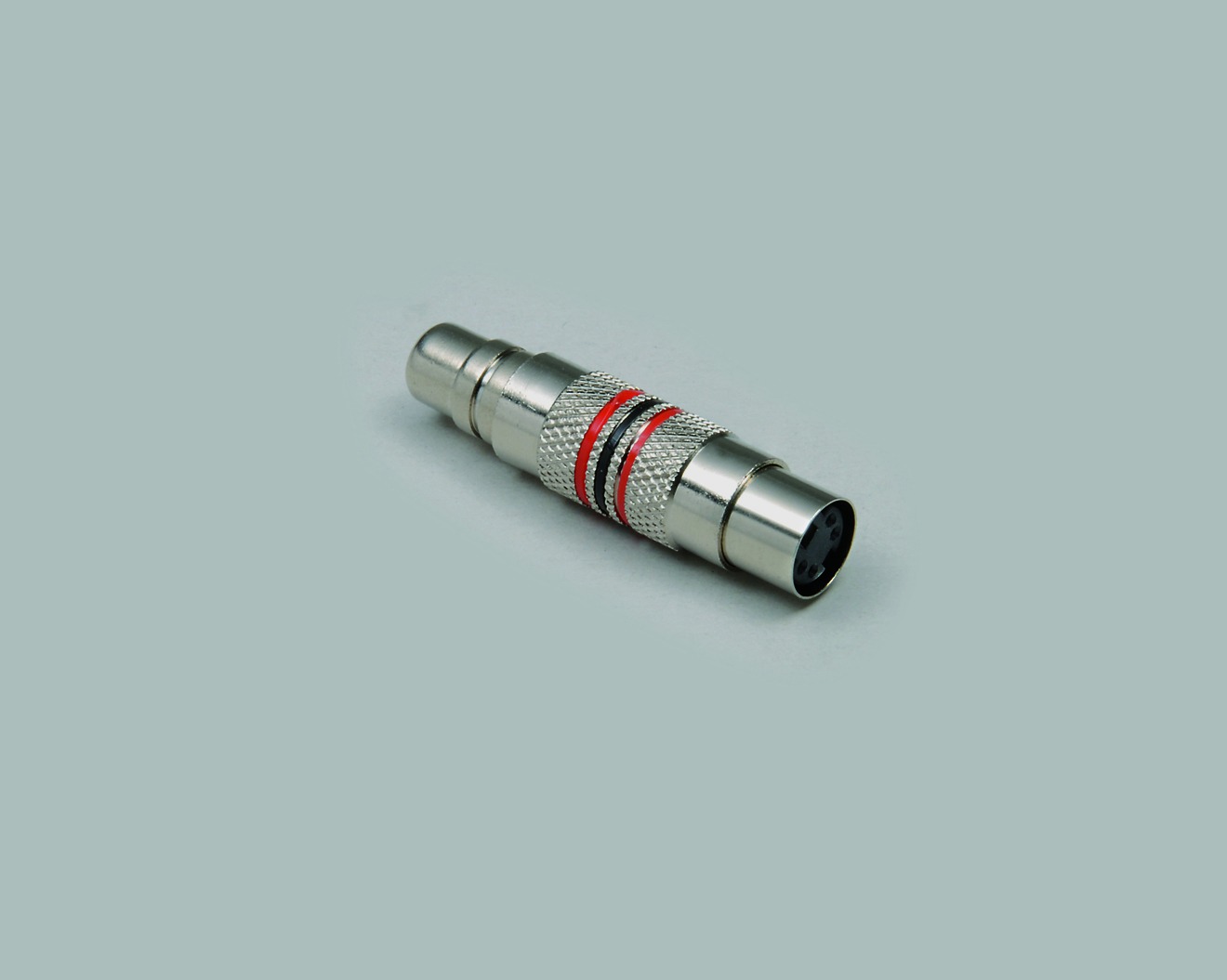 Adapter Cinchkupplung auf Mini-DIN Kupplung 4 polig, Vollmetall