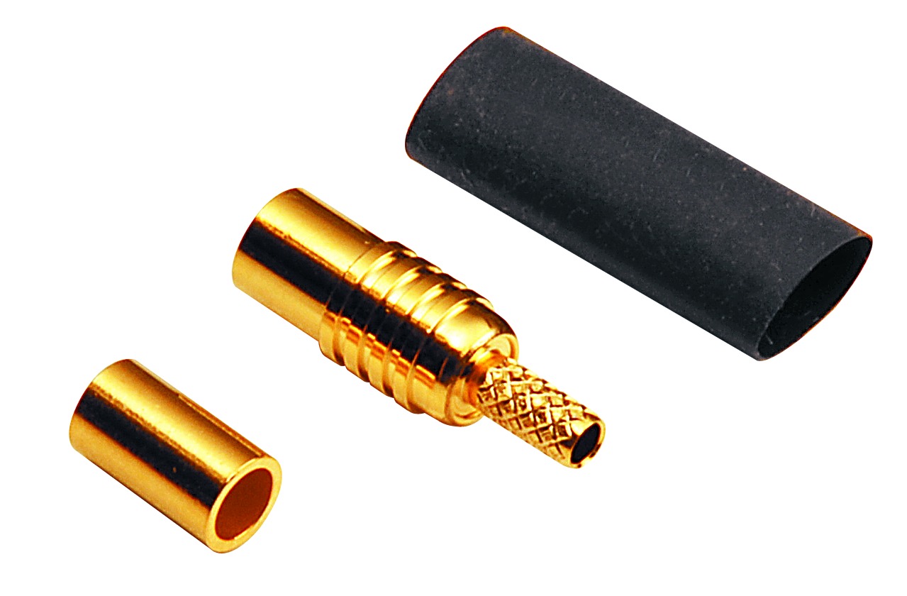 MCX-Kupplung, 50 Ohm, Crimpausführung, Teflon-Isolation, für  RG 178/196/U