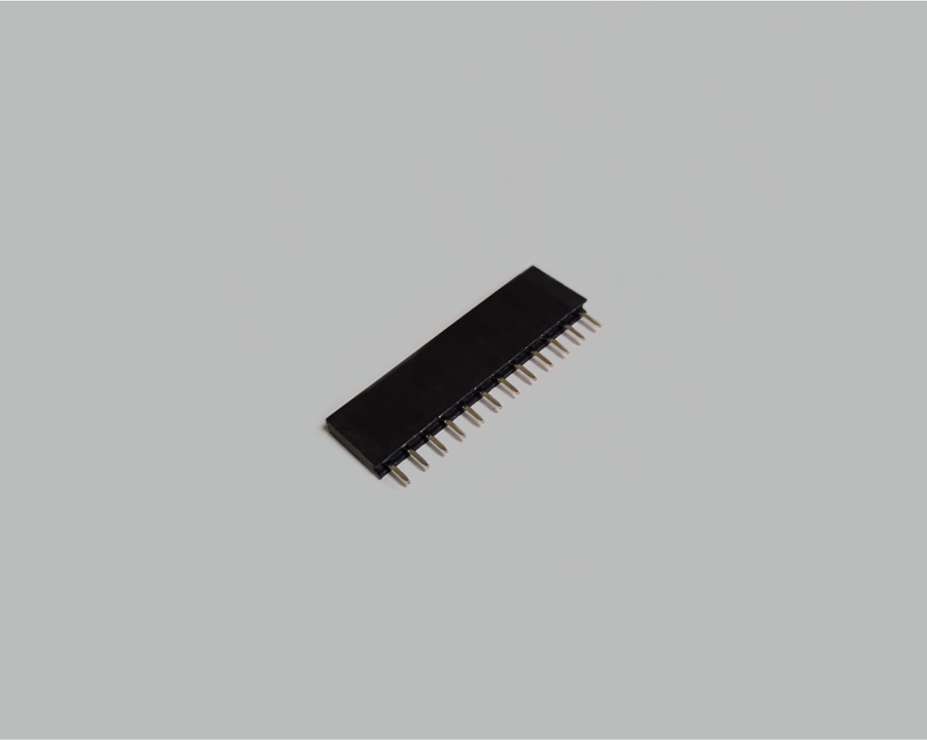 Buchsenleiste einreihig 12-polig, gerade, vergoldet, Raster 2,54mm, Bauhöhe 8,5mm, nicht trennbar
