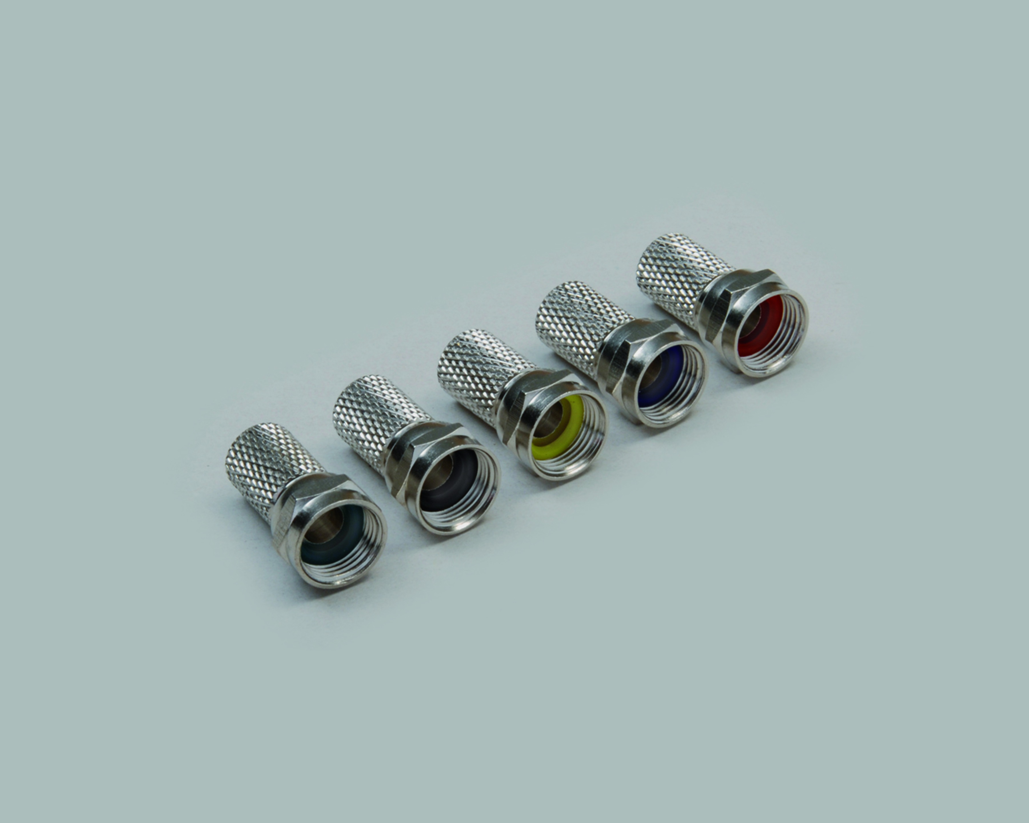 F-Stecker für Kabel 7mm, mit rotem O-Ring