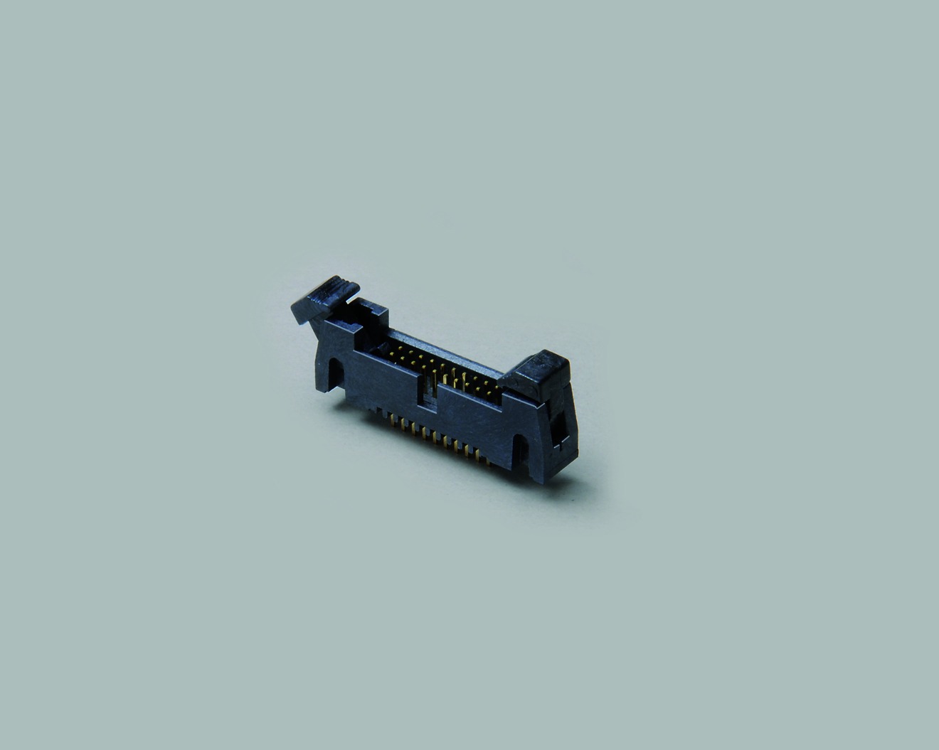 Stiftwanne 68 pol, verg. Kontakte., gerade Ausf., Raster 1,27mm, mit Verriegelungsclips