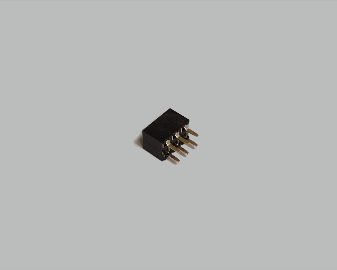 Buchsenleiste zweireihig 2x3-polig, gerade, vergoldet, Raster 2,54mm, Bauhöhe 5,0mm, Isolation Nylon 6T, nicht trennbar