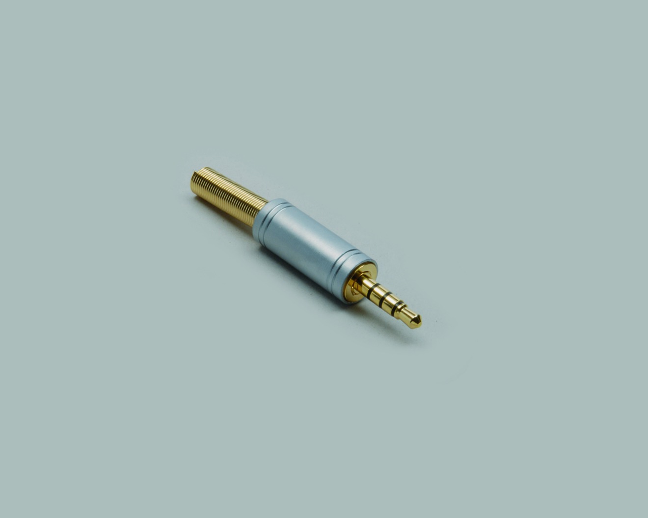 Klinkenstecker 3,5mm 4-polig, 24K vergoldet, Gehäuse Pearlchrome, mit Knickschutz