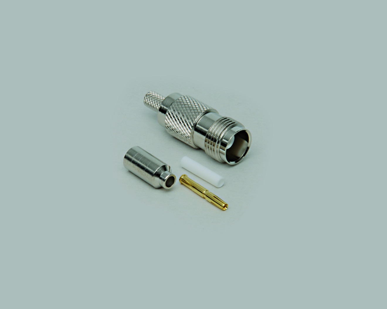 TNC-Crimpkupplung, Teflon Isolation, Aircom Plus/Ecoflex 10