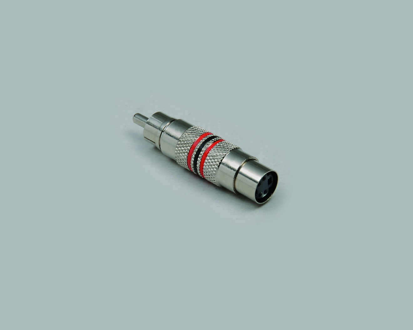 Adapter Cinchstecker auf Mini-DIN Kupplung 4 polig, Vollmetall