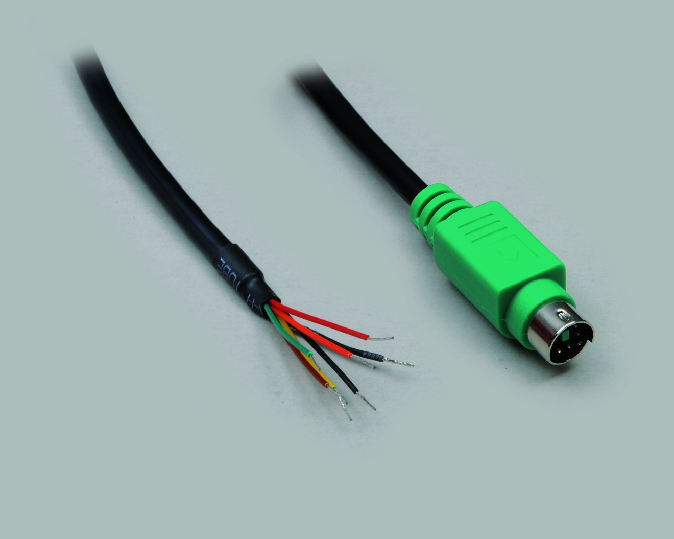 Mini-DIN Kabel 6 pol Stecker violett auf freies Ende 1,8m