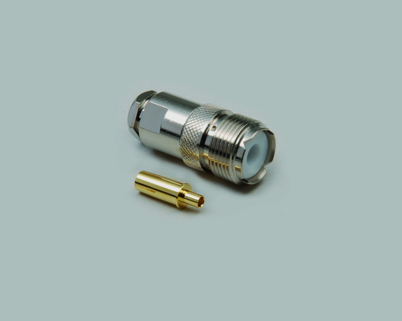 UHF-Kupplung, Lötausführung, Teflon Isolation, Aircell 7