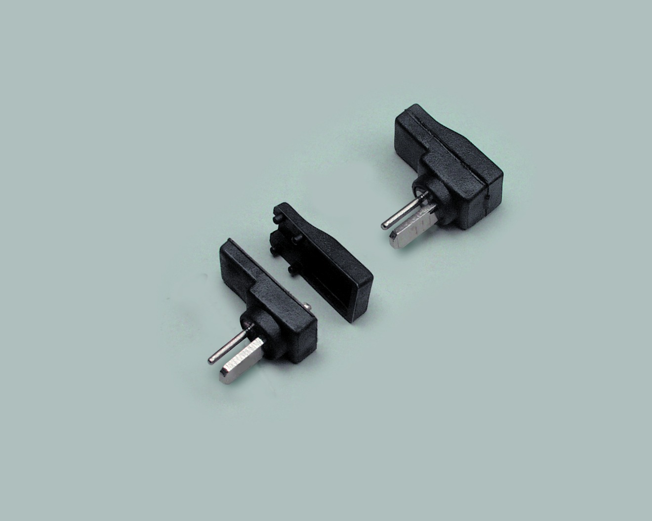 DIN-NORM Lautsprecher Stecker gewinkelt mit Knickschutz, Lötausführung, schwarz, Set - Inhalt 2Stk.