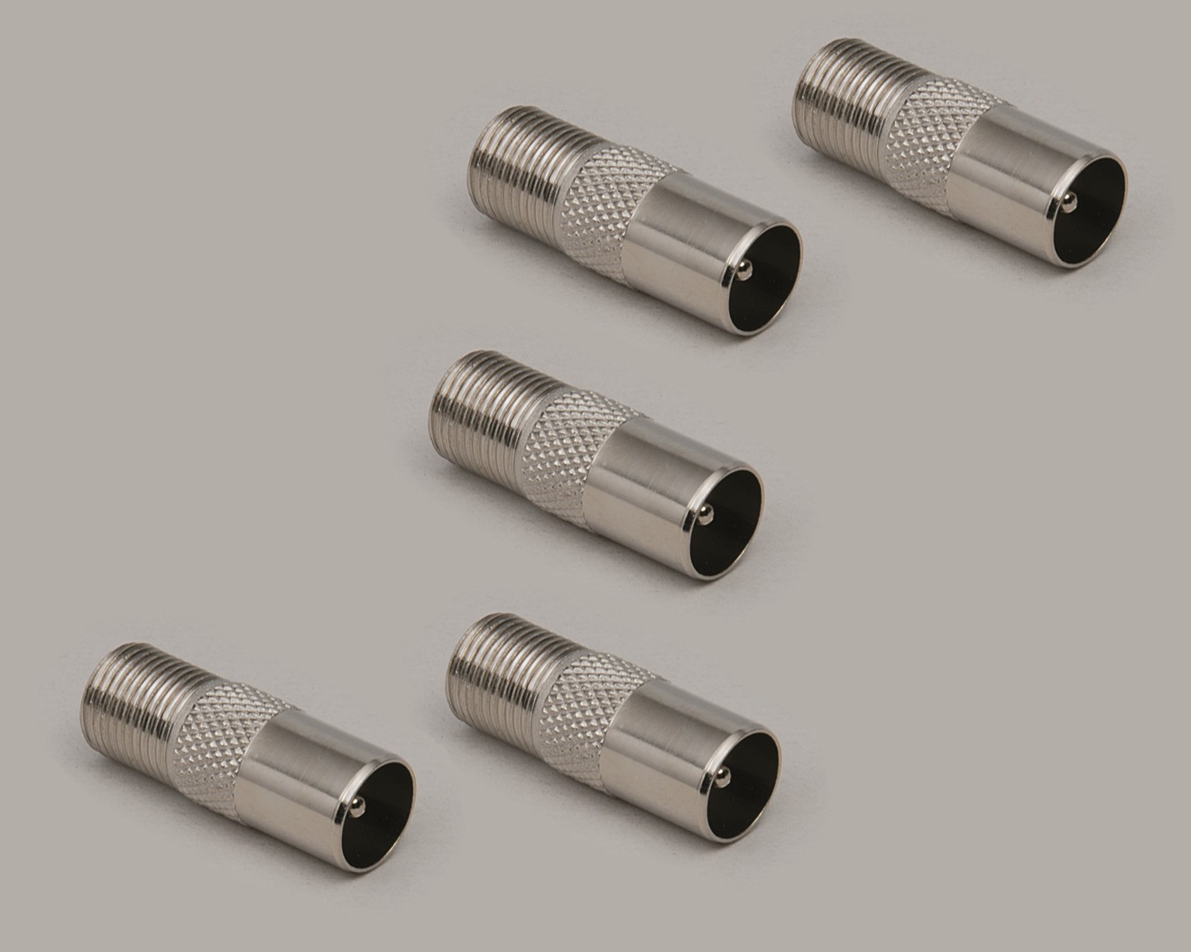 Adapter-Set, 5x Koax-Stecker auf F-Kupplung