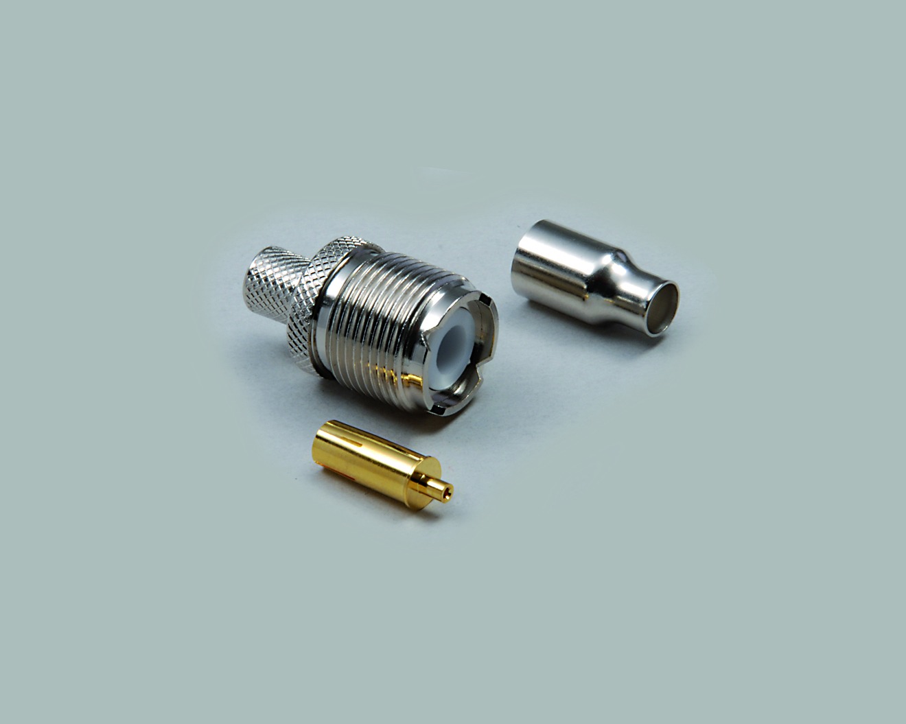 UHF-Crimpkupplung, Teflon Isolation, RG 58/U, Aircell 5