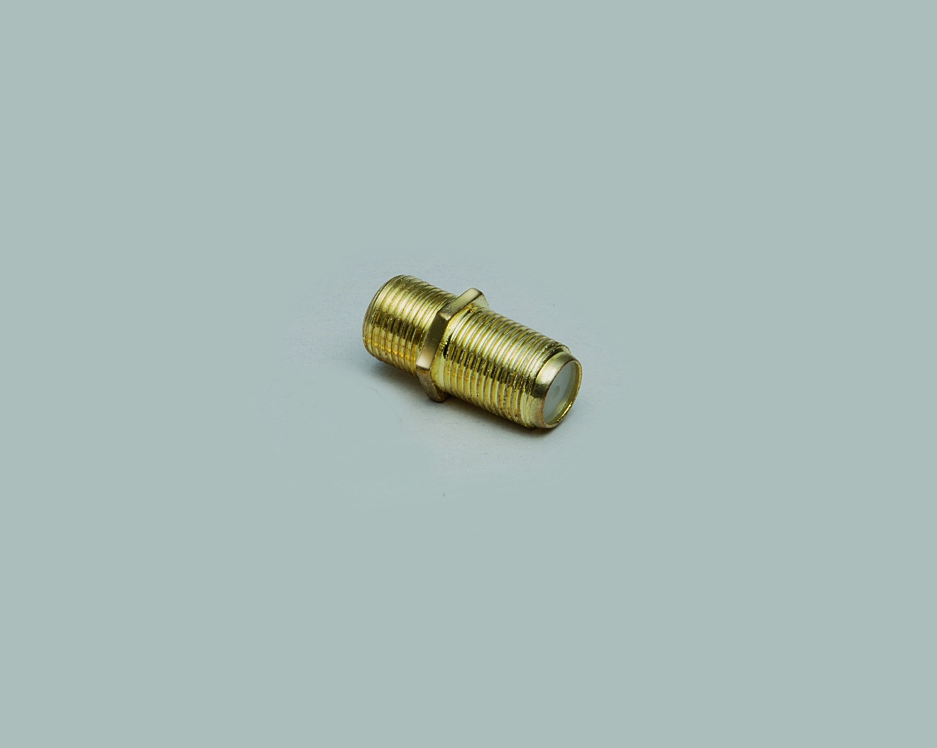 Adapter, F-Kupplung auf F-Kupplung, ohne Mutter, kompl. vergoldet, 100 Stk.