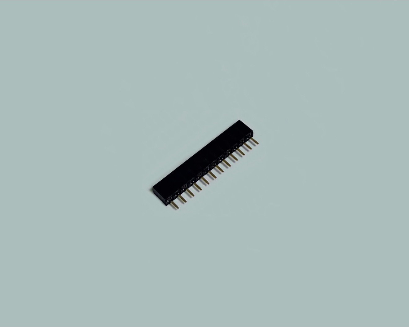 Buchsenleiste einreihig 12-polig, gerade, vergoldet, Raster 2,00mm, Bauhöhe 4,3mm, Isolation Nylon 6T, nicht trennbar
