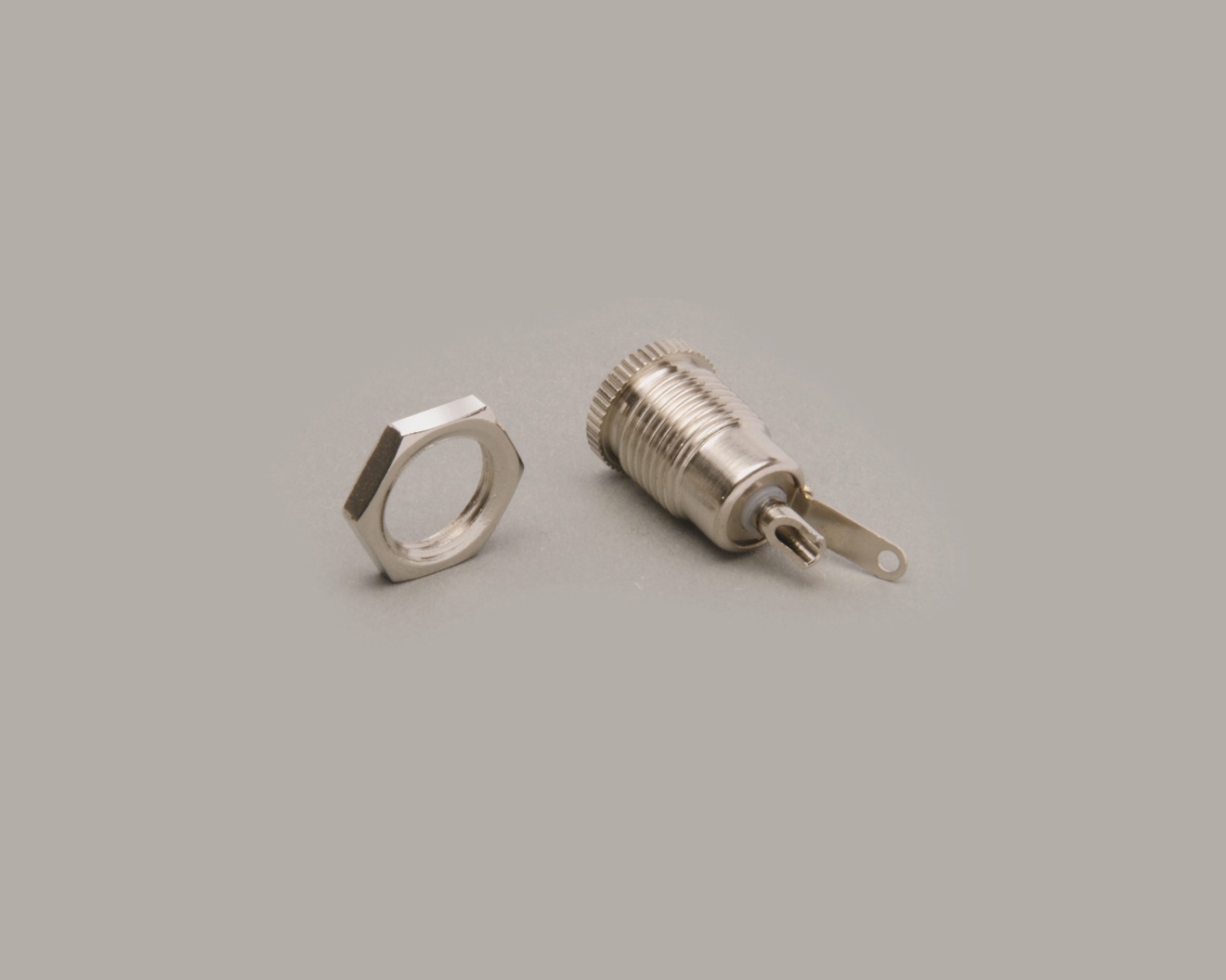 DC-Einbaubuchse, ohne Schalter, 2,5mm/5,6mm, 12VDC/3A, langes Gewinde, 50 Stk.