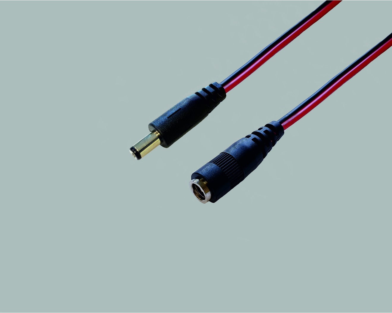 DC-Verlängerung, DC-Stecker 2,5x5,5x9,5mm auf DC-Kupplung 2,5x5,5x9,5mm, 2x0,75mm², rot/schwarz, 3m