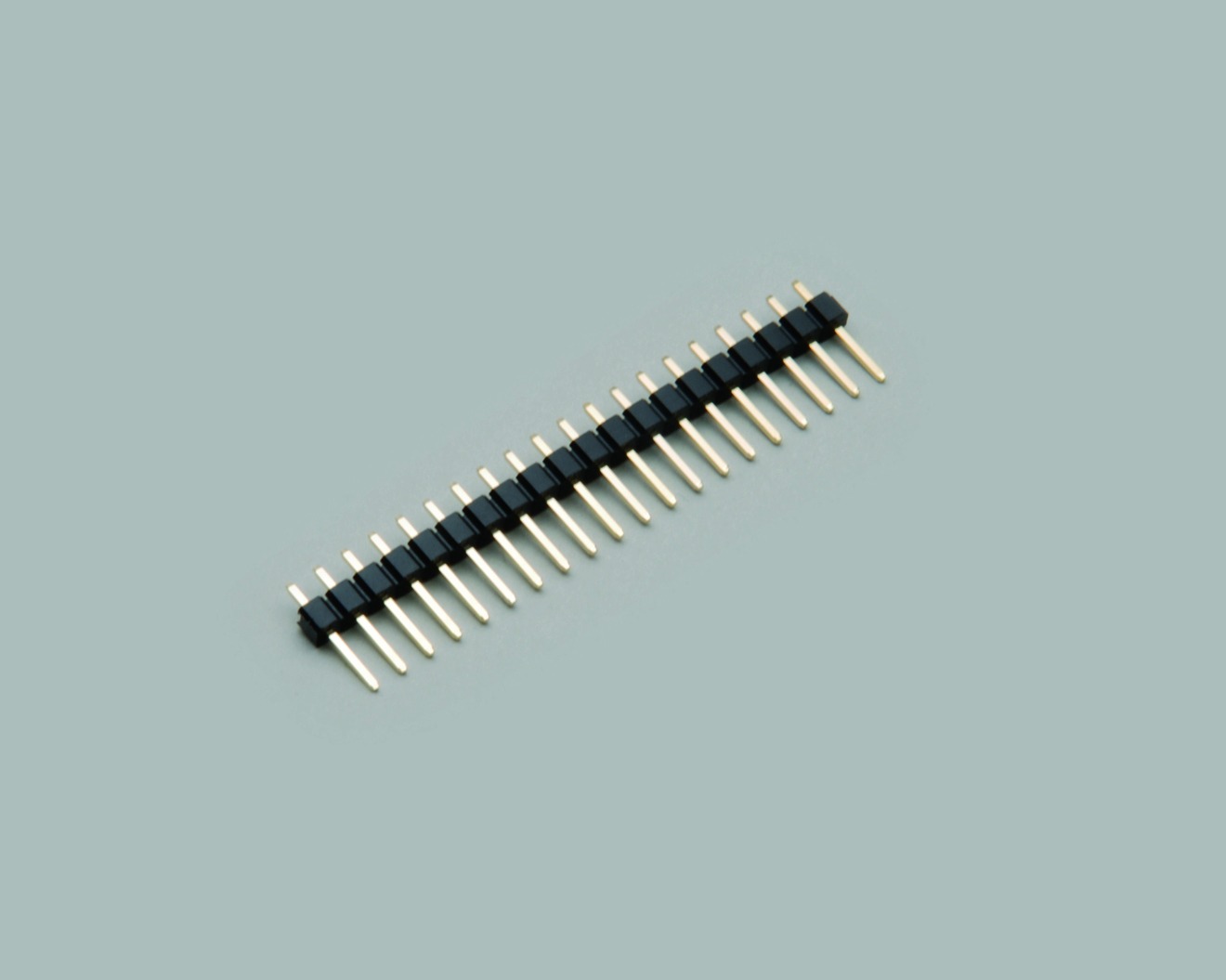 Stiftleiste einreihig, gerade, Raster 1,27mm, Kontakt 0,40 x 0,40mm, 20-polig