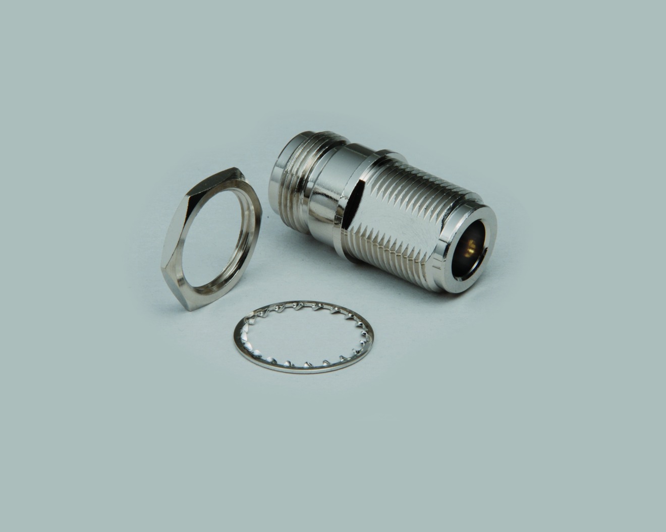 Einbauadapter, N-Kupplung auf N-Kupplung, 50 Ohm